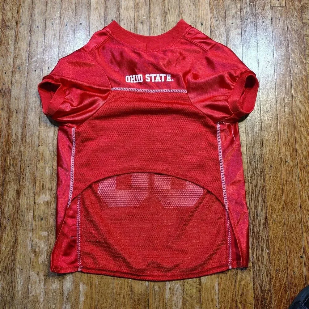 Pets First NCAA Ohio State Buckeyes Red Mesh Pet Jersey Size XL/T485